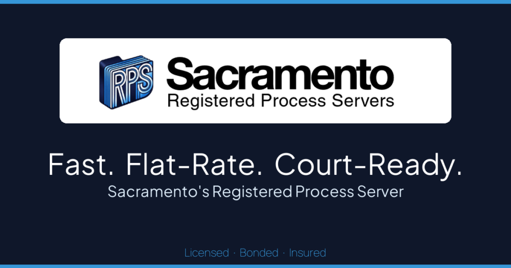 Sacramento Registered Process Server - Fast, Flat-Rate, Court-Ready